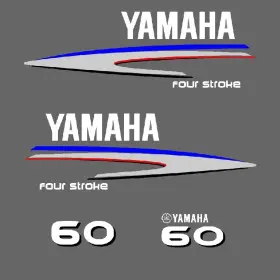P1448812hpy 3m Yamaha 60 Four Stroke Decals Sticker Boat Outboard Cowling Logo Emblem Oe