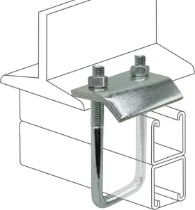 A.a 810132343636 4 Pack Strut To Beam Clamp With Square U-bolt And Nuts 2-7/16 Inch - Silver
