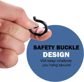 Aub096g6qj93 Adiil 20 Pcs Q Hanger Hooks With Safety Buckle Windproof Screw Black #2
