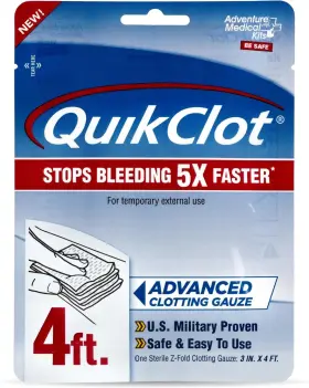 5020-0026 Adventure Medical Kits Quikclot Gauze - For 3 In X 4 Ft Multi-color
