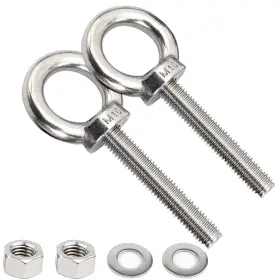Avdhlsm10x50-02 Aivoof Stainless Steel Eye Bolts 2 Pack M10 Shoulder Bolt Inch Heavy Duty 2pcs