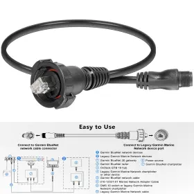 010-12531-01 Am-auto For Garmin Marine Network Adapter Cable Small Male To Large Rj-45