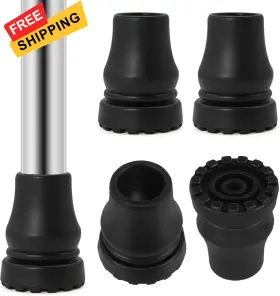 Anckne 748327995554 4pcs Rubber Cane Tips 3/4 Inch Heavy Duty Walking Tip Anti Slip 7/8