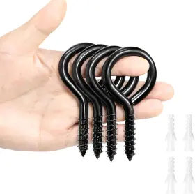 Dgz-004 Aoert Eye Bolts Screw In 4 Pcs Hooks Heavy Duty Large Bolt For Black