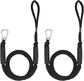 Aqingr 300692082989 Bungee Dock Lines Shock Docking 121.92 Cm X 1.6 Black With Hook 2p