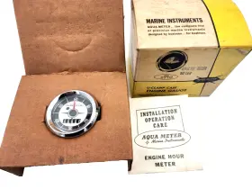 8910 Aqua Meter Vtg Engine Hour Gauge N.o.s. Mib