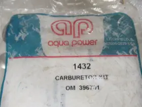 396701 Aqua Power 1432 Q11b Carburetor Repair Kit Omc Oem New Factory Boat Parts #3