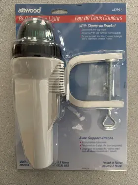 14259-6 Attwood Bi-color Bow Light With Clamp-on Bracket New