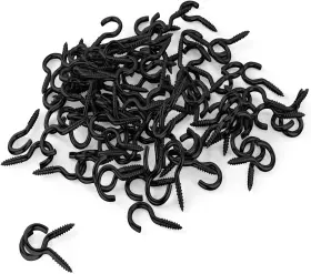 Al-2206270952 Axe Sickle Black 1 Inch Metal Cup Hook Round End Screw Self Tapping