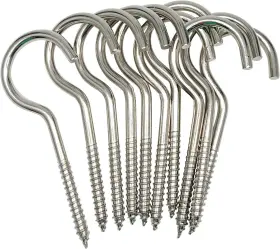 As-2008101815 Axe Sickle 4 Inch Heavy Duty Large Screw Hook Ceiling Cup Silver
