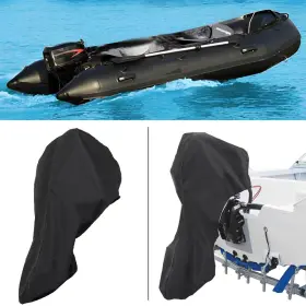 Bck34738k Backye 600d Heavy Duty Boat Full Outboard Engine Motor Cover Fit For 175-225 Hp