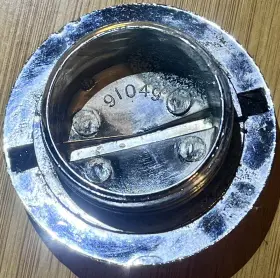 91049 Bayliner Chrome Metal Marine Boat Gas Cap Only Boats Onboard Gasoline Good Cond #3