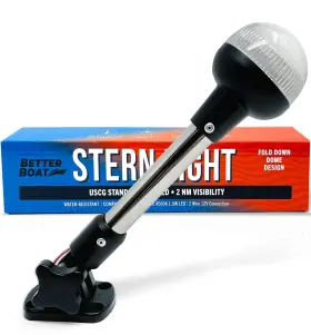 Bb-9dm-anlt Better Boat Anchor Light 9 Inch Led Stern Uscg Tested Folding Black