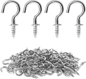 220407 Biaungdo 100 Pcs 1/2 Inch Ceiling Cup Hooks - 100pcs Sliver