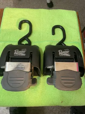 K107 Boat Buckle Used Pair Ranger Rachet Strap Tie Down Straps K107 Boat Buckle Used Pair Ranger Rachet Strap Tie Down Straps