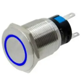 Btsss-12bl-316 Bocatech Mini 5a Blue Led Push Button Switch