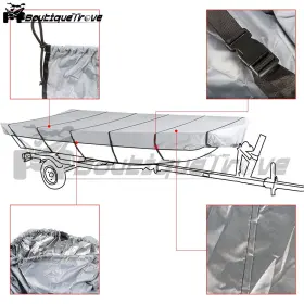 Bou2859264 Boutiquetrove Grey- 16ft Heavy Duty Trailerable Water Proof Fit For Jon Boats Up To 70 Inch