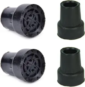 Brand Squequ 717164771157 4 Pack Crutch Tips 19mm 3/4 Inch Walking Cane End Cap Foot Bottom 19mm-black