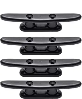 Brand Sunoom 792276979769 Small Boat Cleat Open Base 4 Inch Black Nylon Dock Cleats Marine Accessories