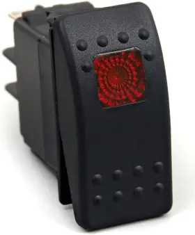 Ror-1001 Bright Light Powersports Red Rocker Switch 12v 20 Amp Ror1001