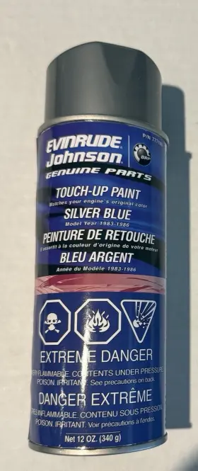 777180 Brp Evinrude Johnson Spraypaint 1983-1986 Silver Blue Outboard Motor Paint