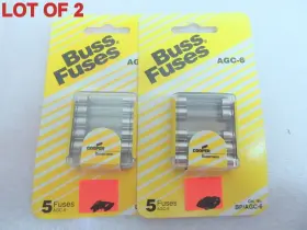 Agc-6 Bussmann Bp/agc-6 A10p Fuses 5-pack Lot Of 2 Oem New Factory Boat Parts