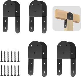 028863 Cdfyjhfdq 4 Pcs 2 Inch X Deck Post Caps Tie Brackets Ineer Size 1.6 X4 -4 Black
