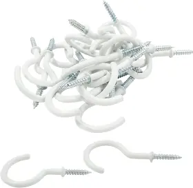 00230722 Cionyce 30 Pcs White Ceiling Cup Hooks Screw Self-tapping Screws 2 Inch