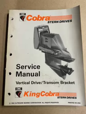508289 Cobra Sport Omc Stern Drives Service Manual Vertical Drive/transom Bracket P/n