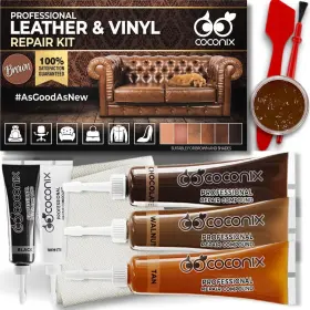 Lrk2br Coconix Leather And Vinyl Repair Kit Brown Customizable Colors Shades Tears Holes
