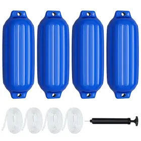 Costway 461758840448 27 Inch Boat Fenders Hand Inflatable Marine Bumper Shield Protection Pack Of 4 Blue