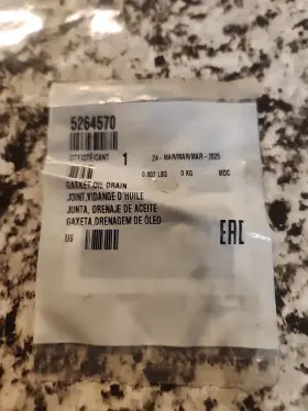 5264570 Cummins New Oem 0810 Oil Drain Gasket Isx
