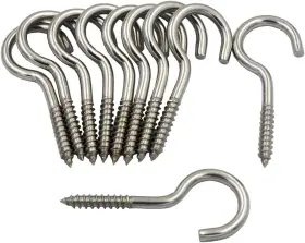 Dgol-at168-m5op Dgol 10 Pcs 2-1/2 Inch 304 Stainless Steel Screw-in Hooks Middle Size Silver