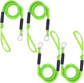 Dockmoor 300692083832 Bungee Boat Dock Lines Green Mooring Ropes 4 Pack With Feet
