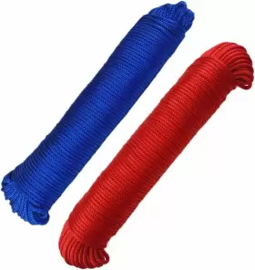 Sc003red Donhouse Sc003red/blue Nylon Rope 1/8 Inch 3mm Solid Braid High X 50 Feet 2 Red/blue
