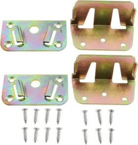E-outstanding 729388251834 Bed Rail Bracket 2pcs Wood Fittings Slat