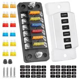 Electop6way Electop 6 Way Fuse Block Blade Box With Negative Bus Circuit