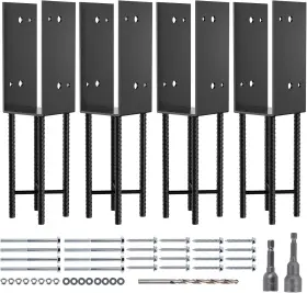Encreese 768553156574 U-shape 4x4 Actual 3.6x3.6 Post Base Stainless 4 Inch Black