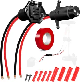 12-24v Eouobomo 1-tmp 8 Gauge 2 Wire Trolling Motor Plug And Receptacle Compatible With
