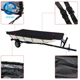 483368 Etecgo 210d 16ft Boat Cover Heavy Duty Trailerable Beam Width Up To 75in For Jon Boats #3