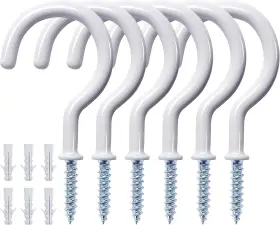 9717 Etoolia 12 Pcs Ceiling Hooks For Hanging 12pcs 1-1/4 Inches White