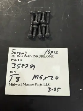 358259 Evinrude Johnson Brp P/n M5x20 Screws Torx Qty 10 Oem Inch New T8 3-25
