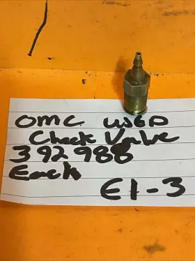 392988 Evinrude Johnson Genuine Oem Used Omc Check Valve Assembly E1-3