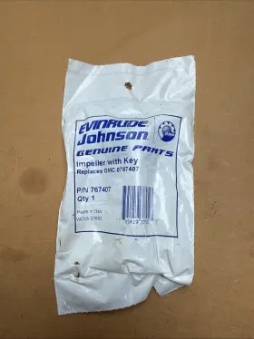 767407 Evinrude Johnson New Omc Brp Genuine Parts Oem Impeller And Key Part No