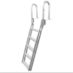 3005.4239 Extreme Max 5-step Flip-up Aluminum Dock Ladder 57 Inch Marine Swim No Hardware -read