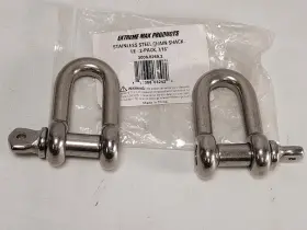 3006.8269.2 Extreme Max Stainless Steel Chain Shackle 7/16 Inch 2 Pack