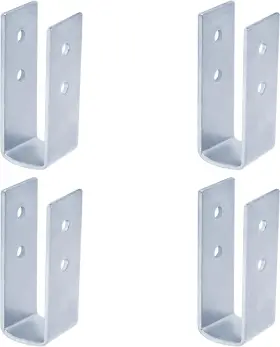 Gd25-t4 Fanmao 4 Pcs Hole Long U-shape Bracket 1-1/4 Inch Inner Wide 4-5/8 High Silver