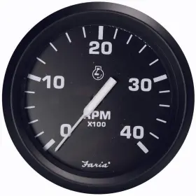 Faria Beede Instruments 759266328037 Euro Black 4 Inch Tachometer - 4000 Rpm Diesel Magnetic Pick-up 32803