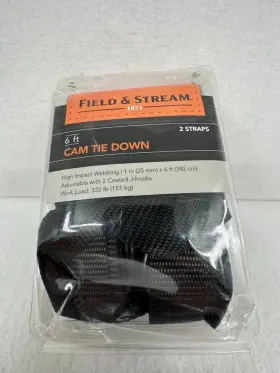 Feh01110 Field & Stream And Cam Tie Down 6 Ft - 2 Straps High Impact Webbing New