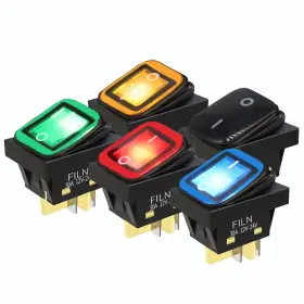 Kcd4-0321-21 Filn 5pcs 4 Pin Boat 110v-220v Waterproof Kcd4 Red Green Yellow Blue Black